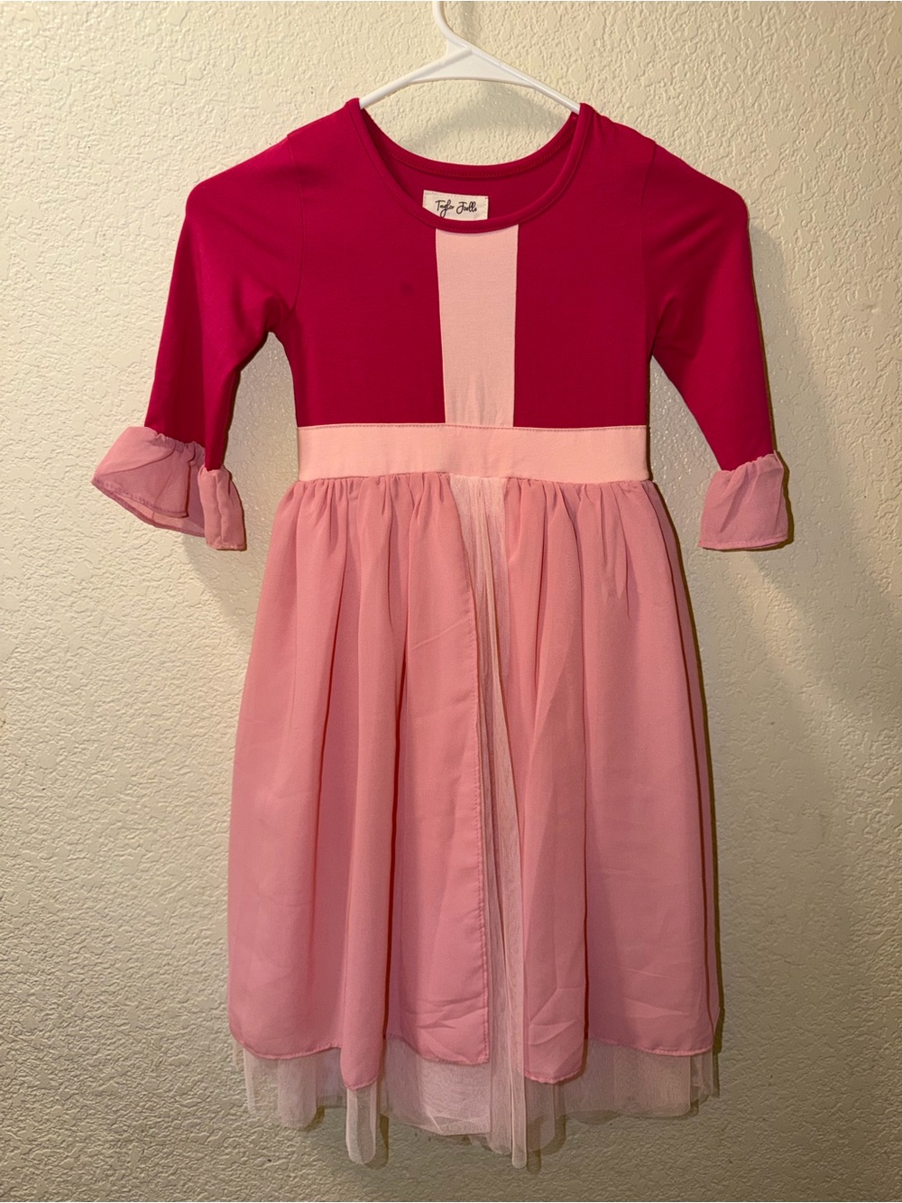 Taylor Joelle Girls' Two-Tone Pink Party Dress